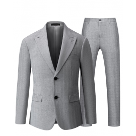 Men Button Front Blazer & Tailored Pants