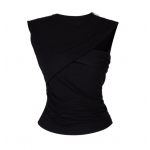 Women's Black Cut-Out Ruched Blouse